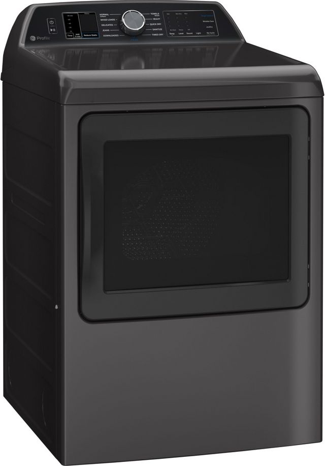 GE Profile™ 7.4 Cu. Ft. Diamond Gray Front Load Gas Dryer-3
