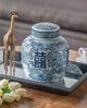 A & B Home Blue/White Berit Lidded Jar-5