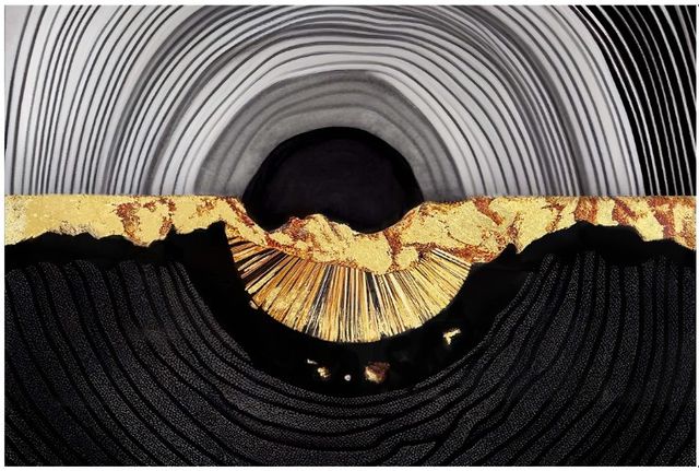 Classy Living Abstract Gold Circle Wall Art-0