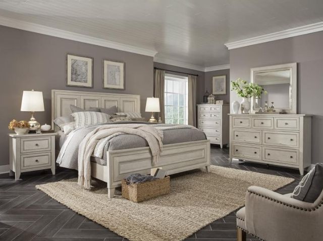 Magnussen Home® Raelynn Weathered White Queen Panel Bed-1