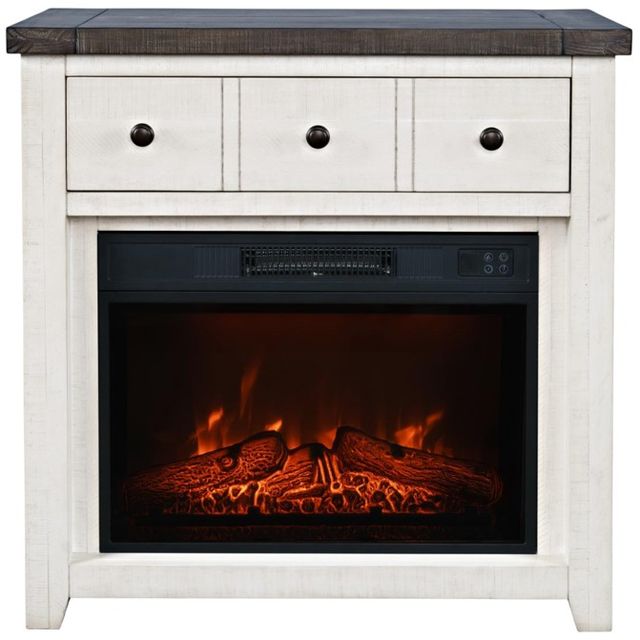Jofran Inc. Madison County Brown/Vintage White 32" Fireplace-2