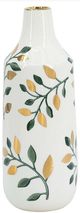 A & B Home Gold/Green/White Ceramic Flower Vase-0