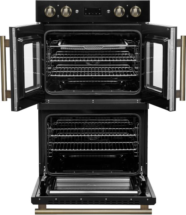 FORNO® Asti Alta Qualitia 30" Black Double Electric Wall Oven-3