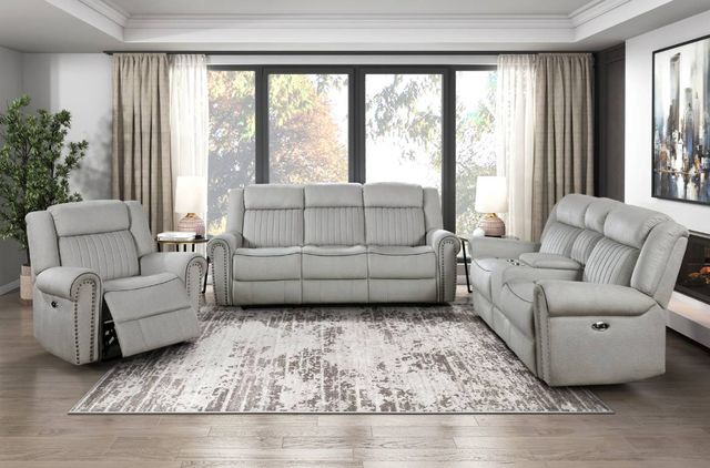 Homelegance® Brennen Mist Double Power Reclining Sofa-1