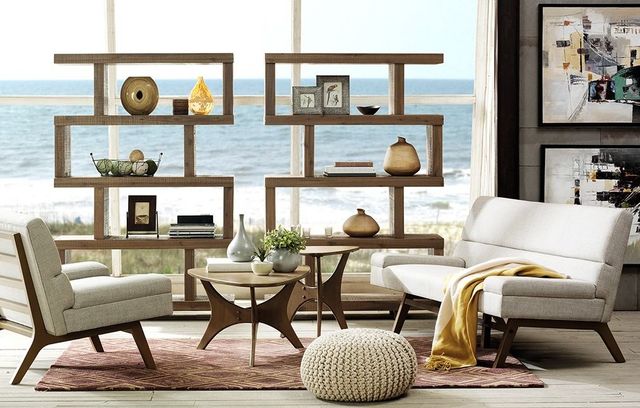Olliix by INK+IVY Brown Blaze Triangle Wood End Table-3