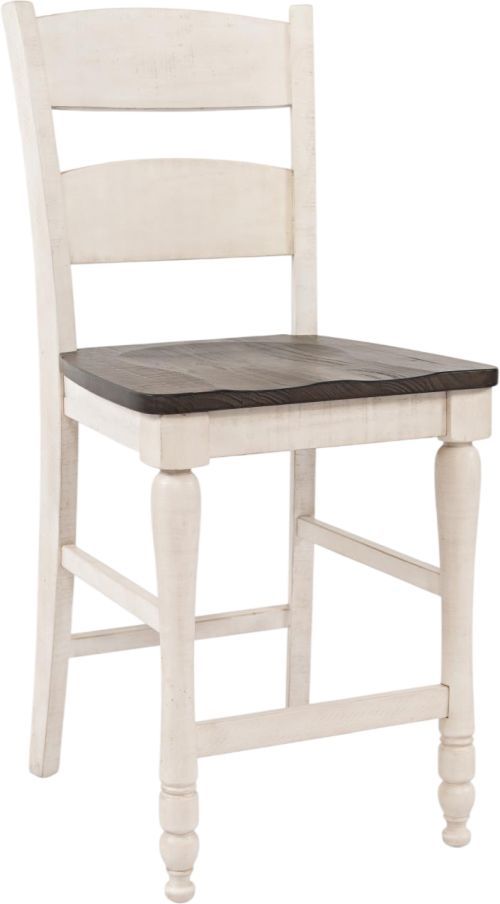 Jofran Inc. Madison County 5-Piece Vintage White Counter Dining Table Set-3