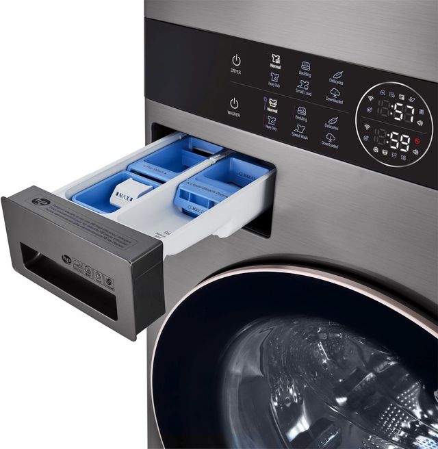 LG 4.5 Cu. Ft. Washer, 7.4 Cu. Ft. Electric Dryer Graphite Steel Front Load Stack Laundry-7