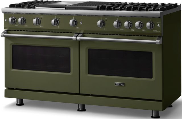 Viking® 5 Series 60" Martini Pro Style Gas (NG) Range with Polished Chrome Trim-2