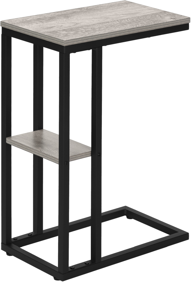 Monarch Specialties Inc. Grey 25"H Accent Table with Black Metal Base-2
