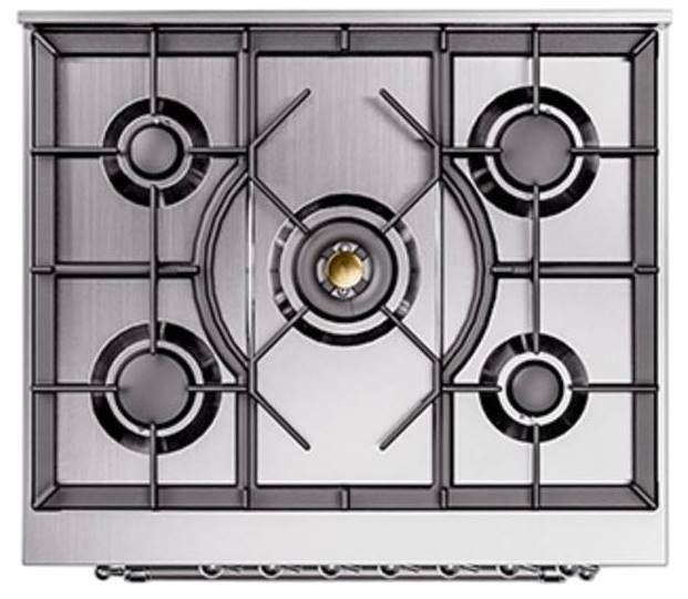 Ilve® Nostalgie II Noblesse 30'' Graphite Matte Pro Style Dual Fuel Range with Chrome Trim-2