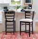 Linon Dotty 2-Piece Dark Brown/Gray Upholstered Bar Stool-1