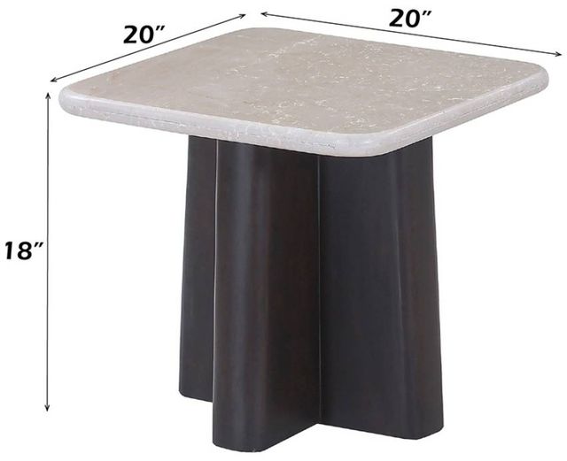 ACME Furniture Jacory Bottocino Marble Top End Table with Espresso Base-1