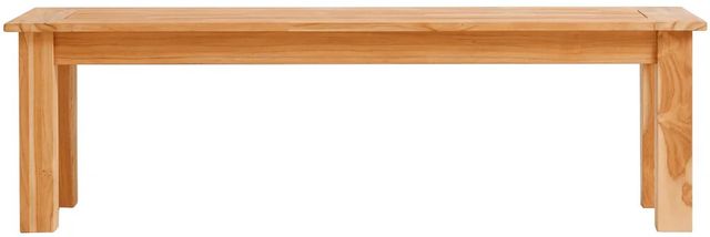 Linon Cannon Natural Teak Wooden 80" Outdoor Dining Bench-3