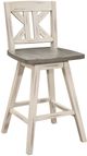 Mazin Furniture Amsonia Distressed Gray/White Gray Swivel Bar Chair-0