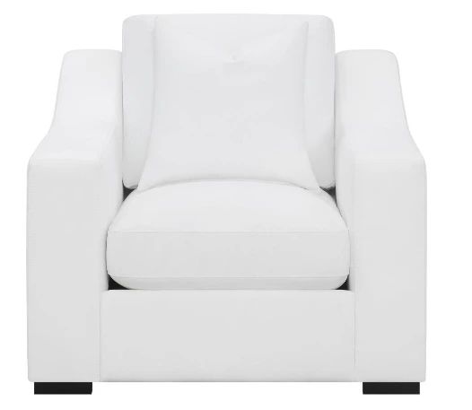 Coaster® Ashlyn 3-Piece White Upholstered Sloped Arm Seating Set -1