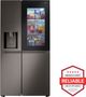 LG 36" 27 Cu. Ft. PrintProof™ Black Stainless Steel Side-by-Side InstaView® Refrigerator with Craft Ice™-1