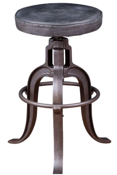 Home Trends & Design Wellington Black/Natural Adjustable Stool-0