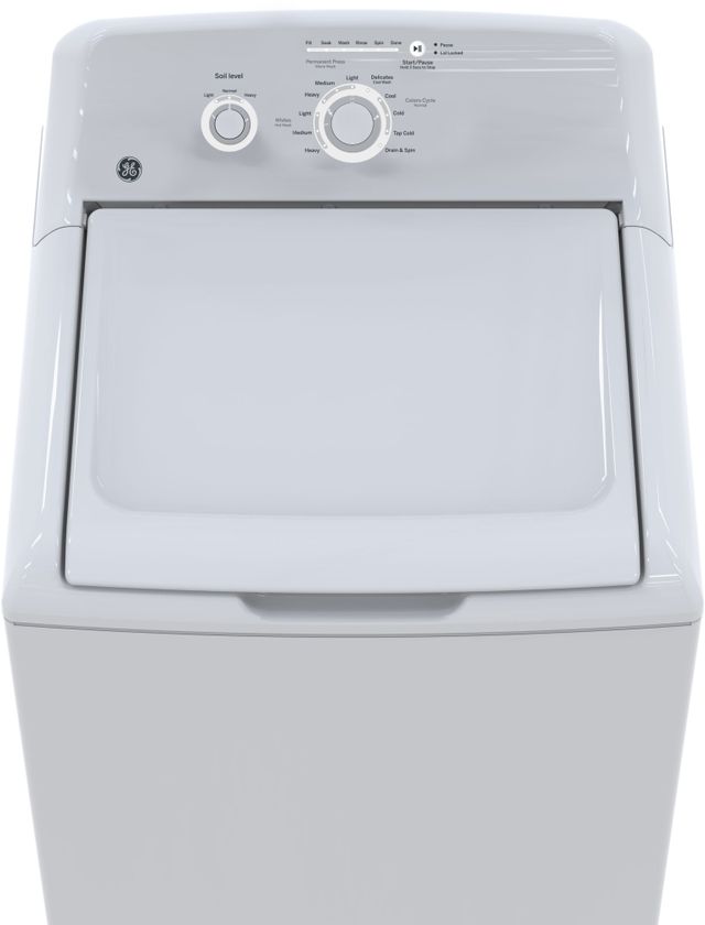GE® 4.4 Cu. Ft. White Agitator Top Load Washer with Stainless Steel Basket-3