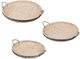 A & B Home 3-Piece Beige Woven Bamboo Outdoor Tray Set-0