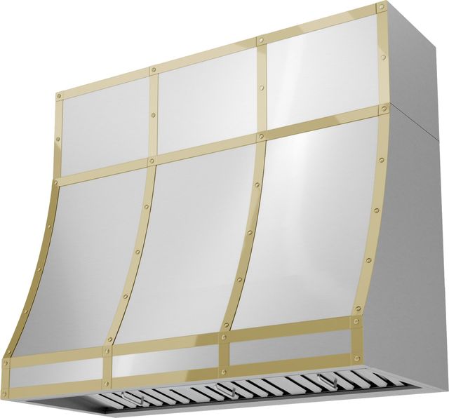 Zephyr Forte 48" x 12" Polished Gold Duct Cover Banding Kit-2