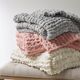 Olliix by Madison Park Chenille Chunky Knit Blush Throw-5