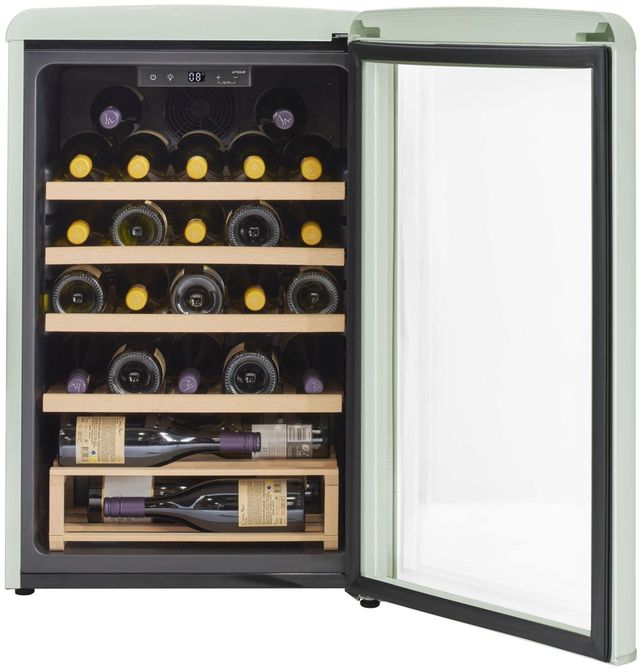 Unique® Appliances Classic Retro 4 Cu. Ft. Summer Mint Green Wine Cooler-3