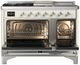 Ilve® Majestic III 48" Antique White Pro Style Dual Fuel Natural Gas Range with 5 Black Brass Burners and Chrome Trim-4