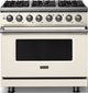Viking® 5 Series 36" Pure White Pro Style Dual Fuel (LP) Range with Polished Chrome Trim-0
