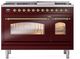 Ilve® Nostalgie II Series 48" Burgundy Pro Style Dual Fuel Range-1