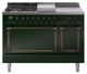 Ilve® Nostalgie II Noblesse 48'' Emerald Green Pro Style Dual Fuel Range with Burnished Trim-0