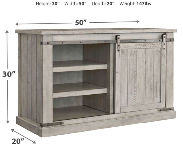 Signature Design by Ashley® Carynhurst Whitewash 50" TV Stand-2