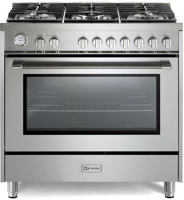 Verona® Prima 36" Stainless Steel Pro Style Gas Range-0