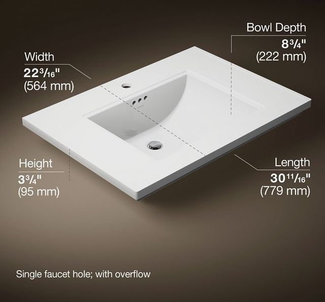 Kohler Memoirs® Stately White 30.69" Pedestal/Console Table Bathroom Sink Single Hole-2