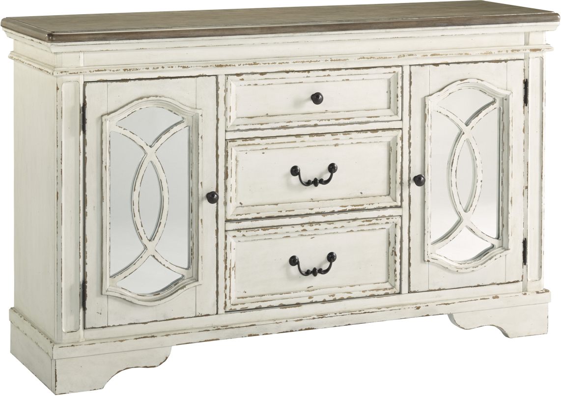 Realyn Dining Server - Chipped White - (D743-60) Realyn Dining Server - Chipped White - (D743-60)