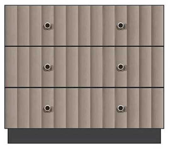 Country View Woodworking Customizable American Modern 36" 3-Drawer Silver Knob Plinth Base Bedside Chest
