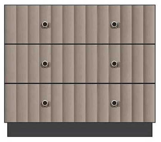 Country View Woodworking Customizable American Modern 36" 3-Drawer Silver Knob Plinth Base Bedside Chest-0