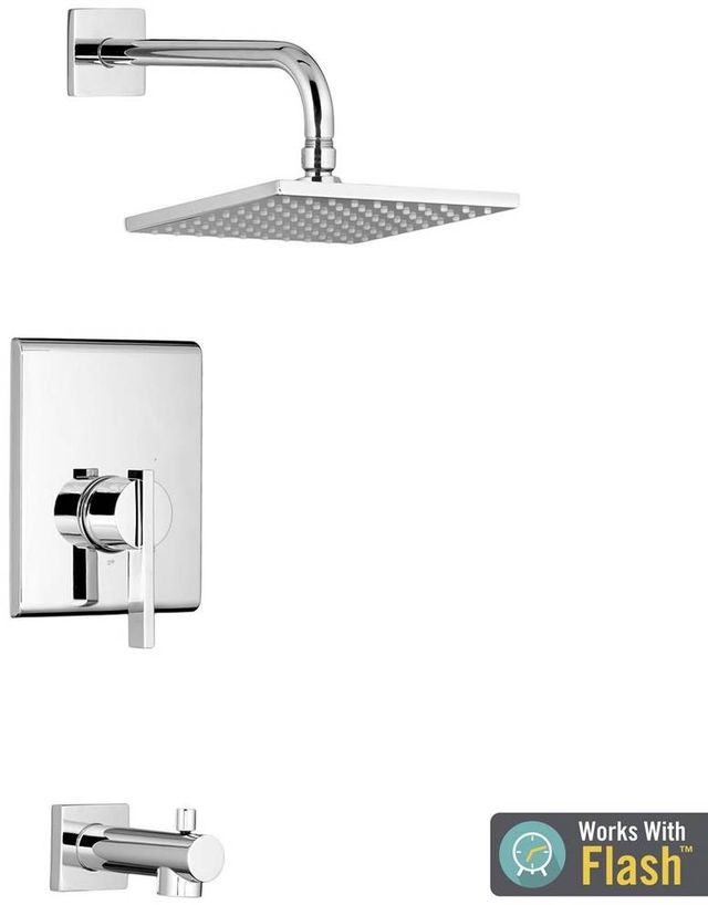 American Standard Times Square® Polished Chrome Tub and Shower Trim Kit with Pressure Balance Cartridge-2