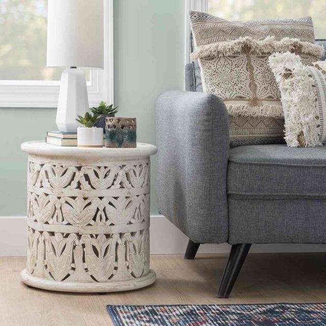 Powell® Indie White Side Table-3