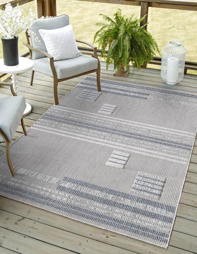 KAS Rugs Terra Ivory Denim Fade 5'x7' Area Rug-4