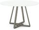Amisco Customizable Dirk 48" White Glass Top Round Table-0