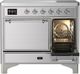 Ilve® Majestic III 40" Stainless Steel Pro Style Induction Range with Solid Door and Chrome Trim-4