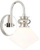 Currey & Company Rycroft Polished Nickel/White Wall Sconce-0