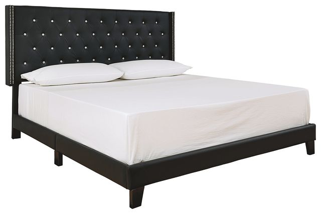 Signature Design by Ashley® Vintasso Black Queen Upholstered Panel Bed-0