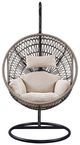 ACME Furniture Vasant Beige/Black Fabric/Metal/Rope Outdoor Hanging Chair-3