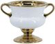 A & B Home Gold/White Ceramic Flower Vase with Gold Electroplating-0