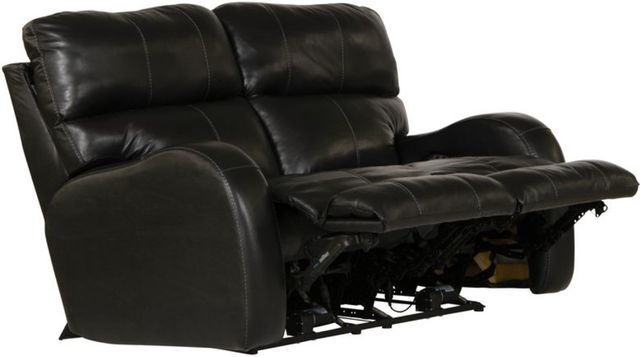 Catnapper® Angelo Black Leather Power Lay Flat Reclining Loveseat with Power Adjustable Headrest-4