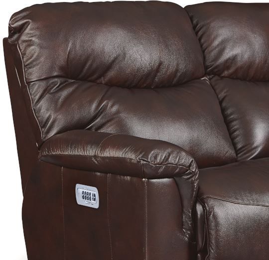 La-Z-Boy® James Walnut Leather Power Reclining Loveseat with Headrest and Lumbar-1