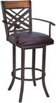 Armen Living Tahiti Auburn Bay/Brown Bar Stool with Arms-0