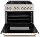 ZLINE Legacy Autograph Edition 36" Satin Stainless Steel Pro Style Dual Fuel Range with White Matte Door and Polished Gold Accents-1