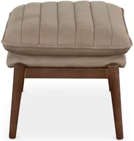 Bassett® Furniture Ellis Leather Beige Ottoman-2